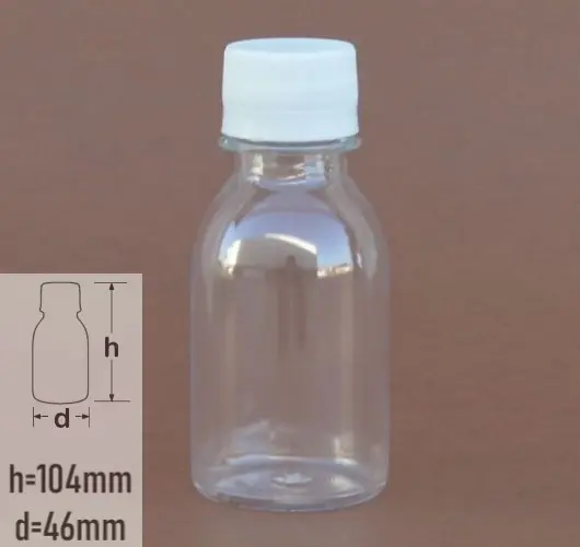 sticla PET 100ml cu capac cu autosigilare alb